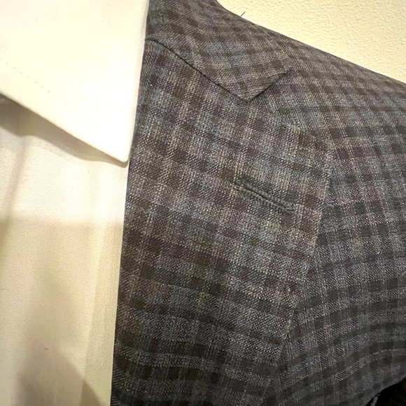 MICHAEL KORS GINGHAM CHECK SPORT COAT BLAZER JACKET BLUE MEN 36R - Picture 6 of 7
